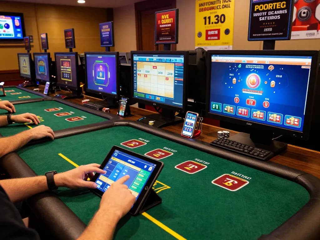 Engaging moment at five88 com showing a player strategizing for online poker with tablet