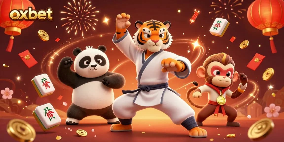 Experience winning strategies with OXBET's vibrant casino-themed illustration featuring action-packed characters.