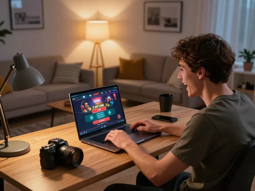 Deelnemen aan online gaming bij Wettson Nederland, met strategisch gameplay in een gezellige thuisopstelling.