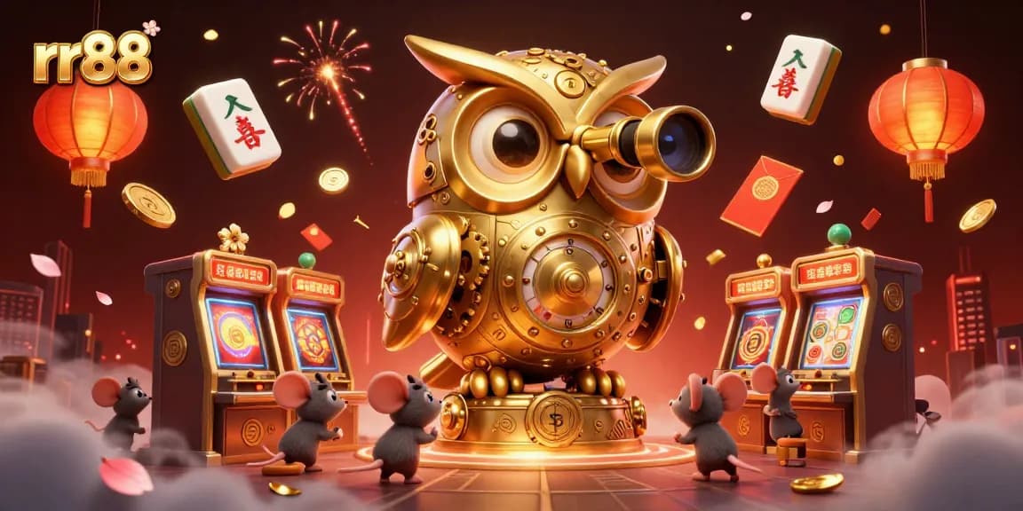 Play exciting casino games at rr88 while enjoying a vibrant atmosphere filled with golden elements and rich details.