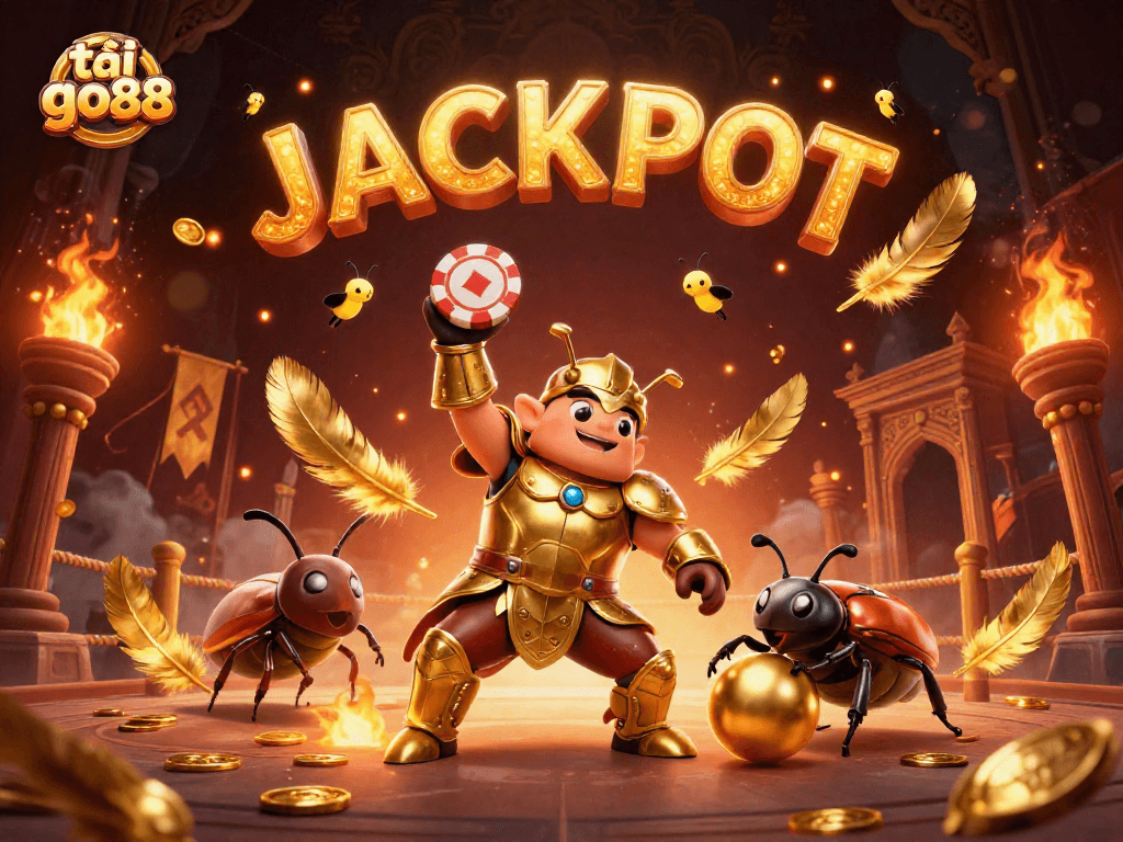 Win big playing tải go88 in this dynamic 3D casino scene with beetle heroes!