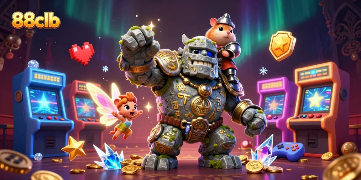 Engage with thrilling 88clb gaming adventures featuring a guardian golem and magic.