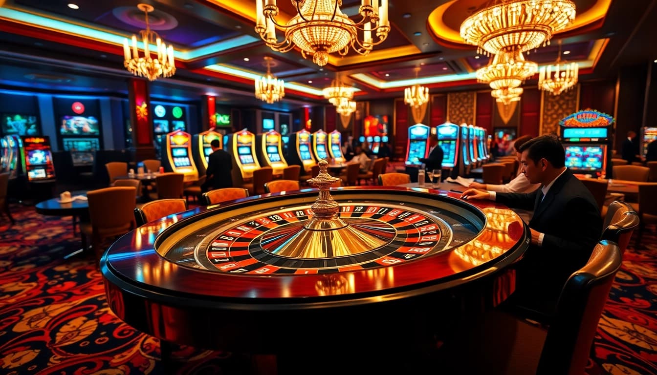 Engage with thrill and luxury at one88 casino, showcasing roulette and high-end gaming.