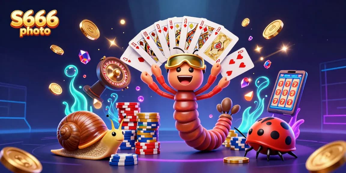 Engage in exciting gameplay with S666 photo, featuring a millipede dealer and vibrant casino elements.