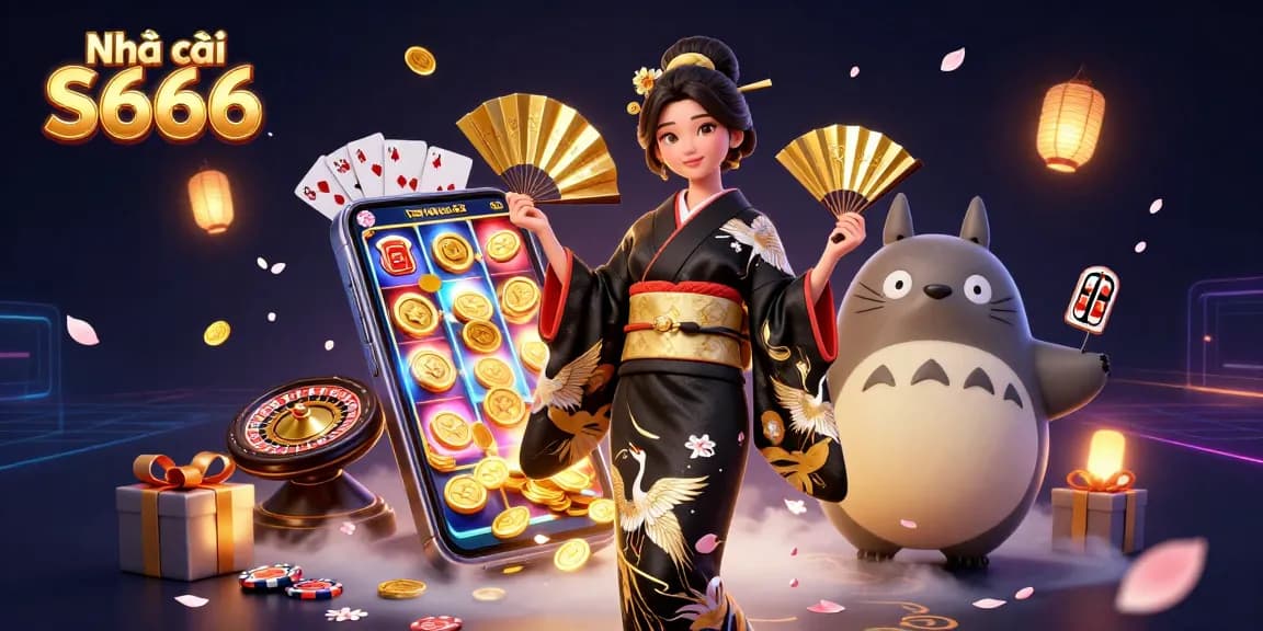 Play and win at Nhà cái S666 with colorful slot games featuring elegant characters and dynamic casino elements.