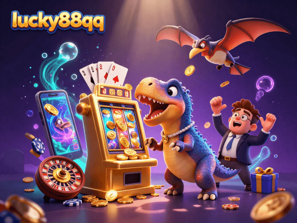 Engage with lucky88qq's dynamic slot adventure featuring fun dinosaurs and jackpot riches!