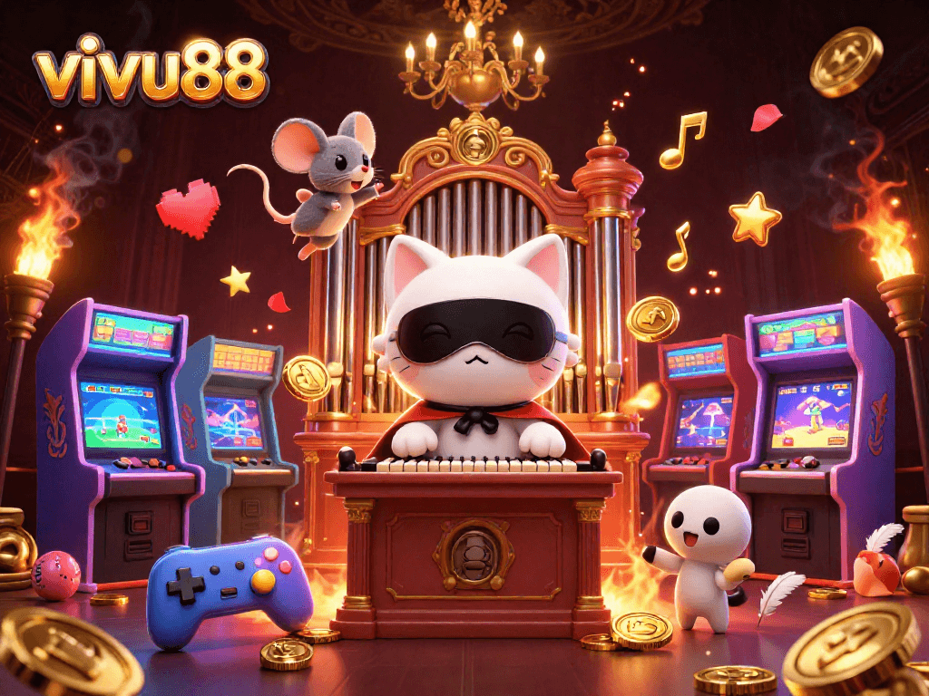 Experience thrilling cockfighting at vivu88 with vibrant characters and casino action.