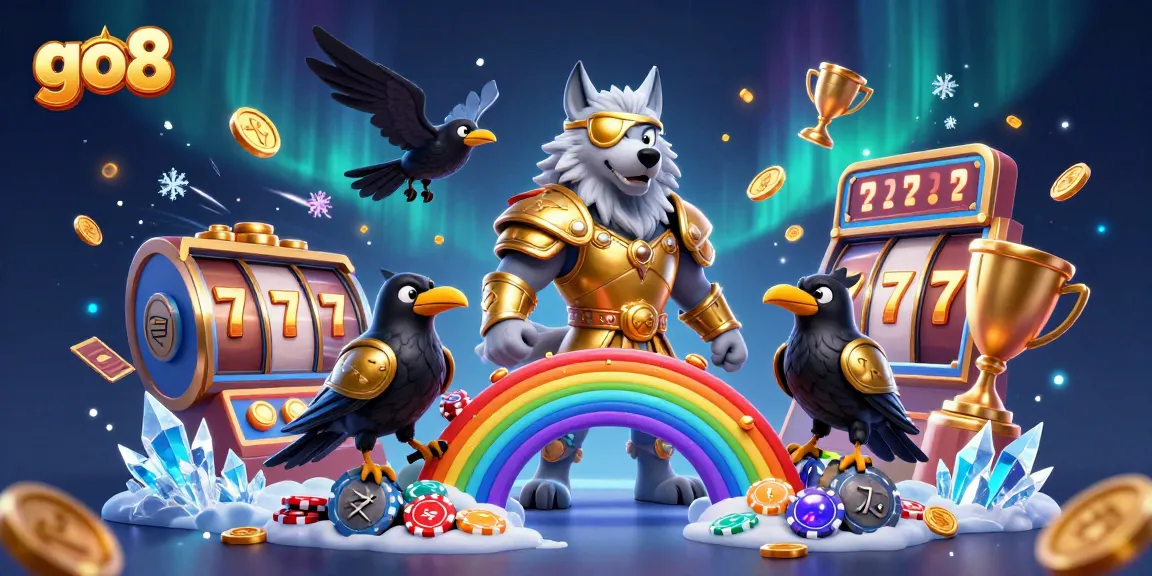 Experience thrilling go8 slot games with dynamic 3D characters and vibrant casino elements.