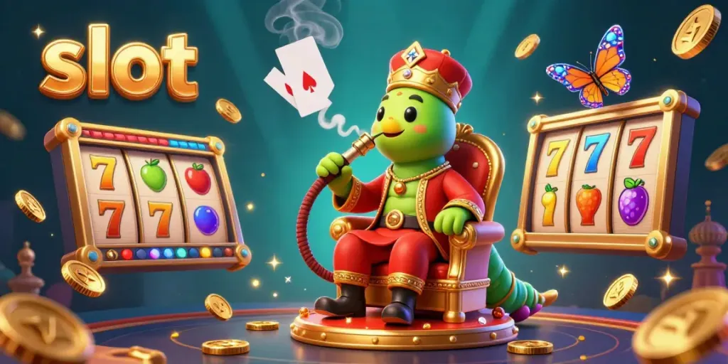 Experience thrilling slot gameplay with vibrant 3D illustration depicting jackpot symbols and dynamic characters.