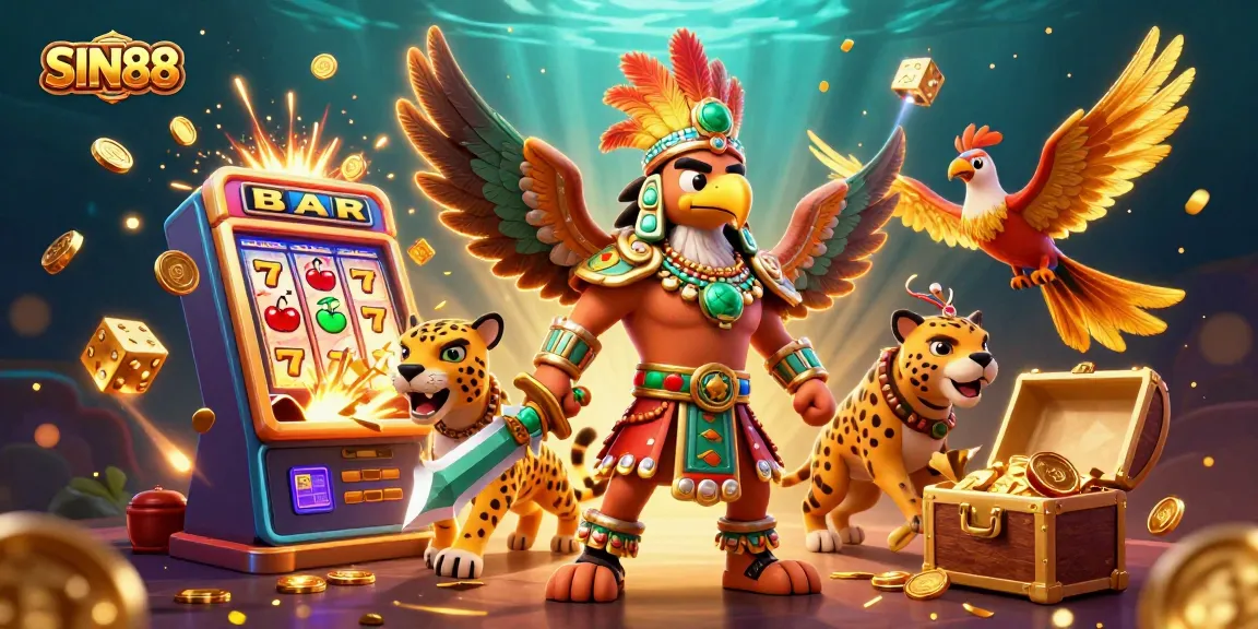 Experience the thrilling world of SIN88 with vibrant casino adventures depicted in a dazzling 3D illustration.