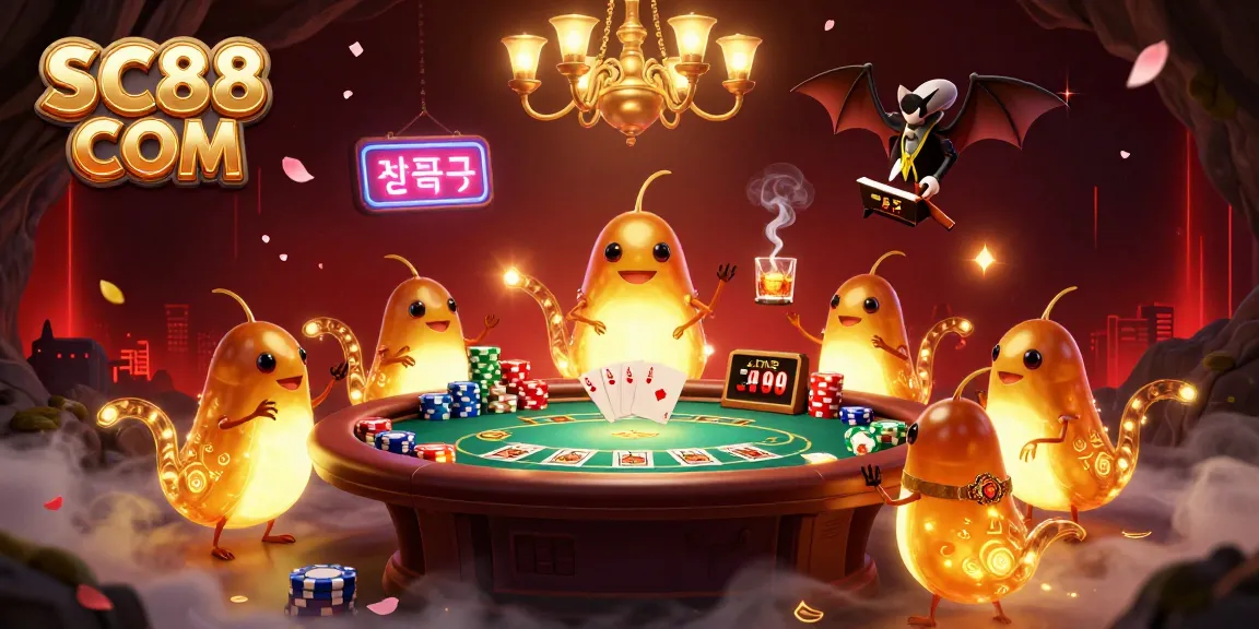 Experience thrilling poker action at SC88 COM with glowworms lighting the game.