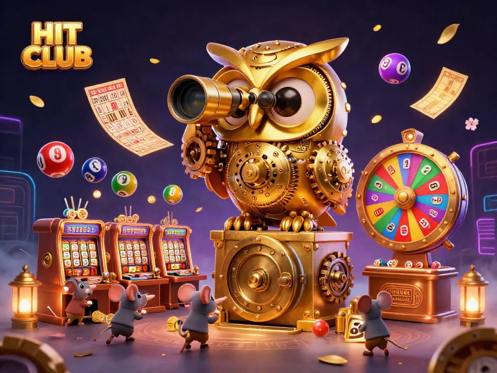 Experience HIT CLUB excitement with vibrant casino elements and unique 3D characters