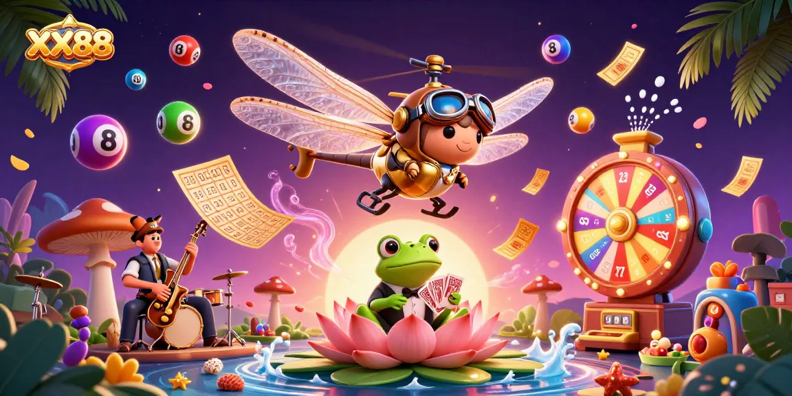 Experience the excitement of XX88 with a vibrant 3D casino scene featuring dynamic gaming elements.