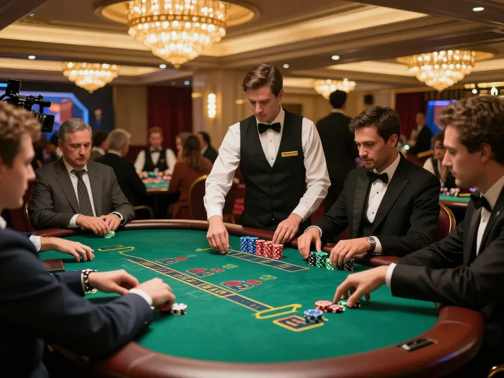 Soi kèo nhà cái insights with players making strategic bets at an elegant blackjack table