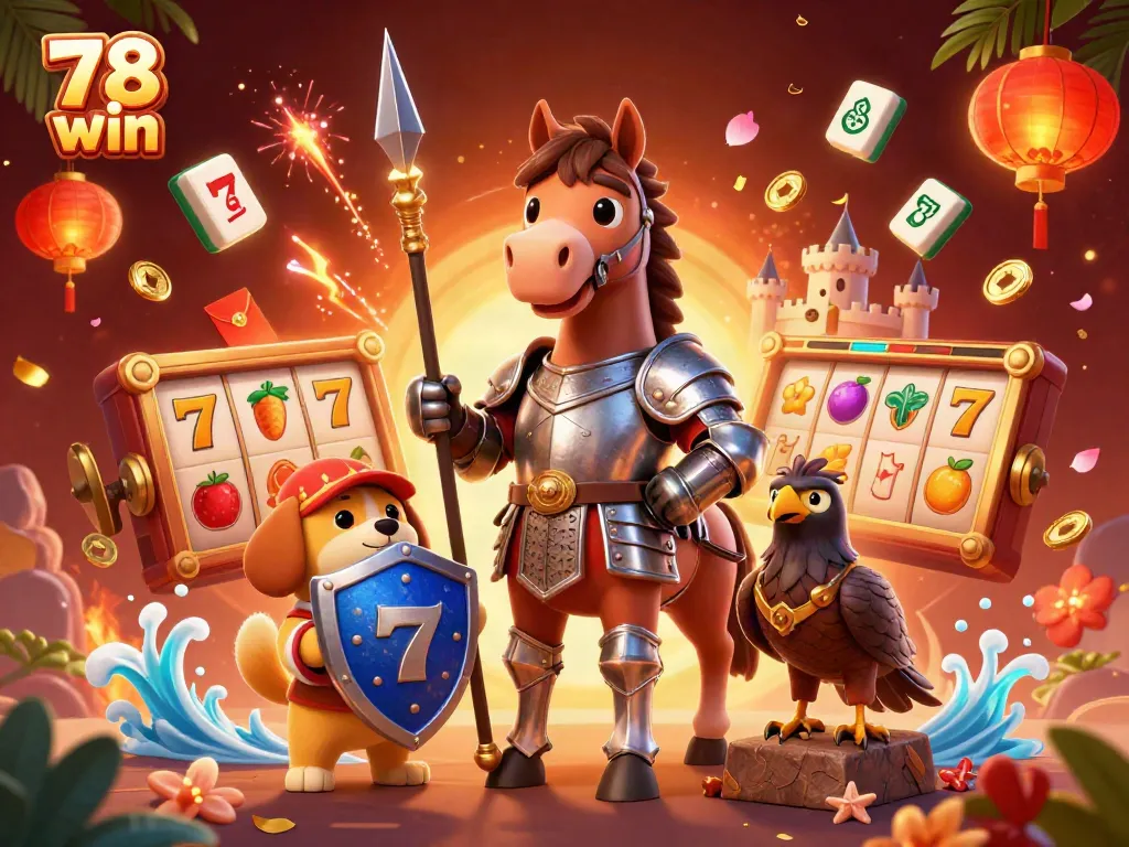 Engage with the vibrant 78 win casino world featuring dynamic characters and rich game symbols.