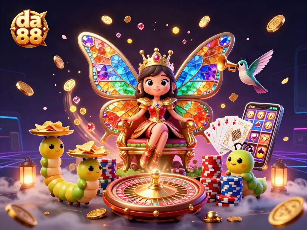 Engage with da 88's colorful casino scene filled with vibrant elements and golden treasures.