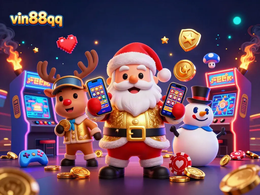Experience vin88qq's vibrant casino magic with festive characters and engaging game elements.