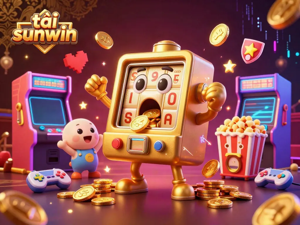 Experience the excitement and thrill of tải sunwin as slot machines celebrate a jackpot amidst colorful game elements.