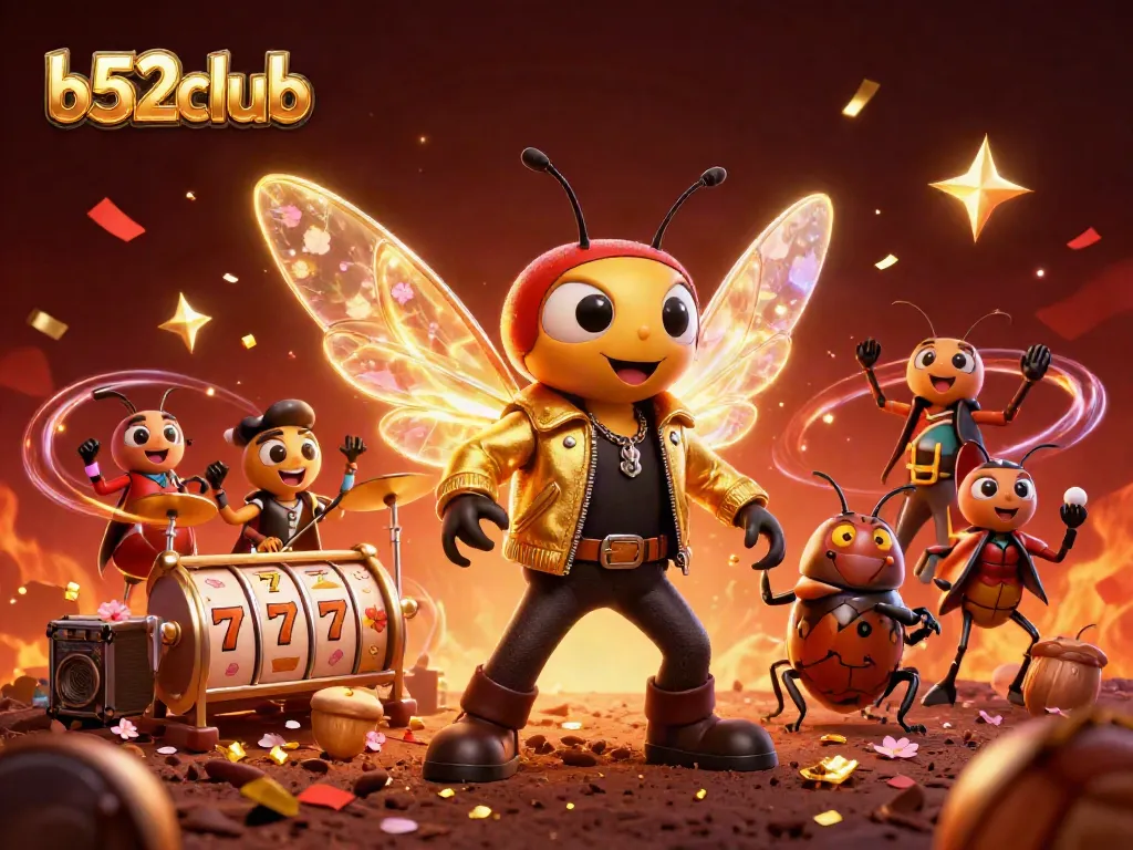 Experience thrilling wins at b52club with a dynamic slot scene featuring a rock star theme.