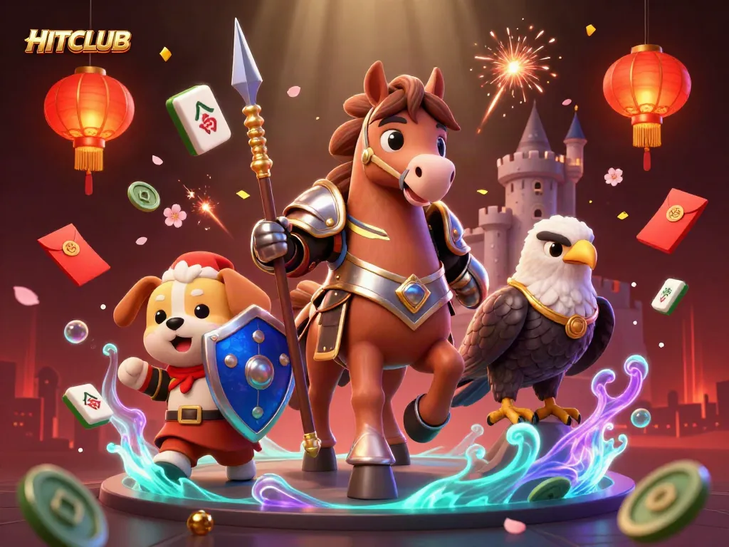 Engage in thrilling gaming experiences at HITCLUB with dynamic casino elements and vibrant characters.