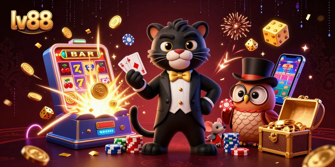 Experience thrilling gameplay at lv88 with a lively 3D panther dealer, casino games, and jackpot excitement.