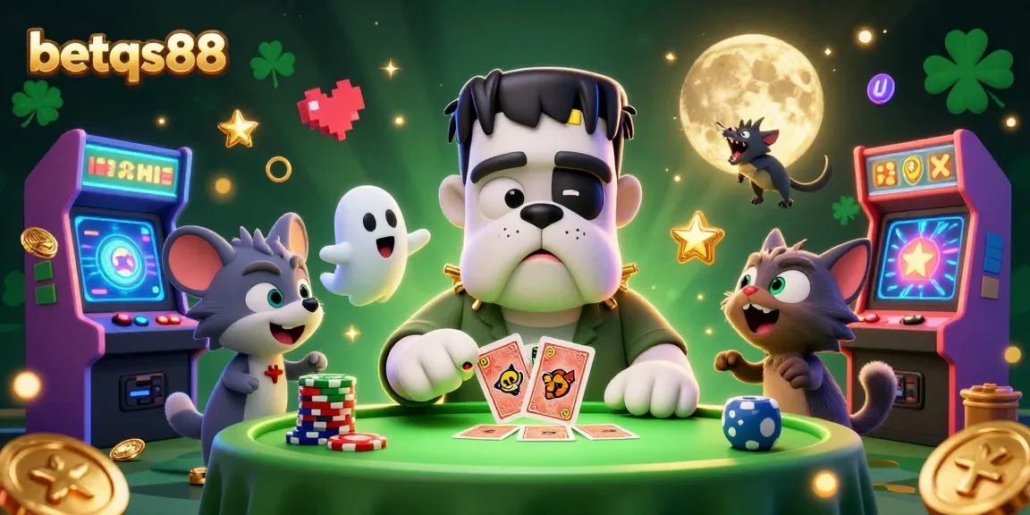 Experience the thrilling games at betqs88's lively casino with unique characters and vibrant elements.