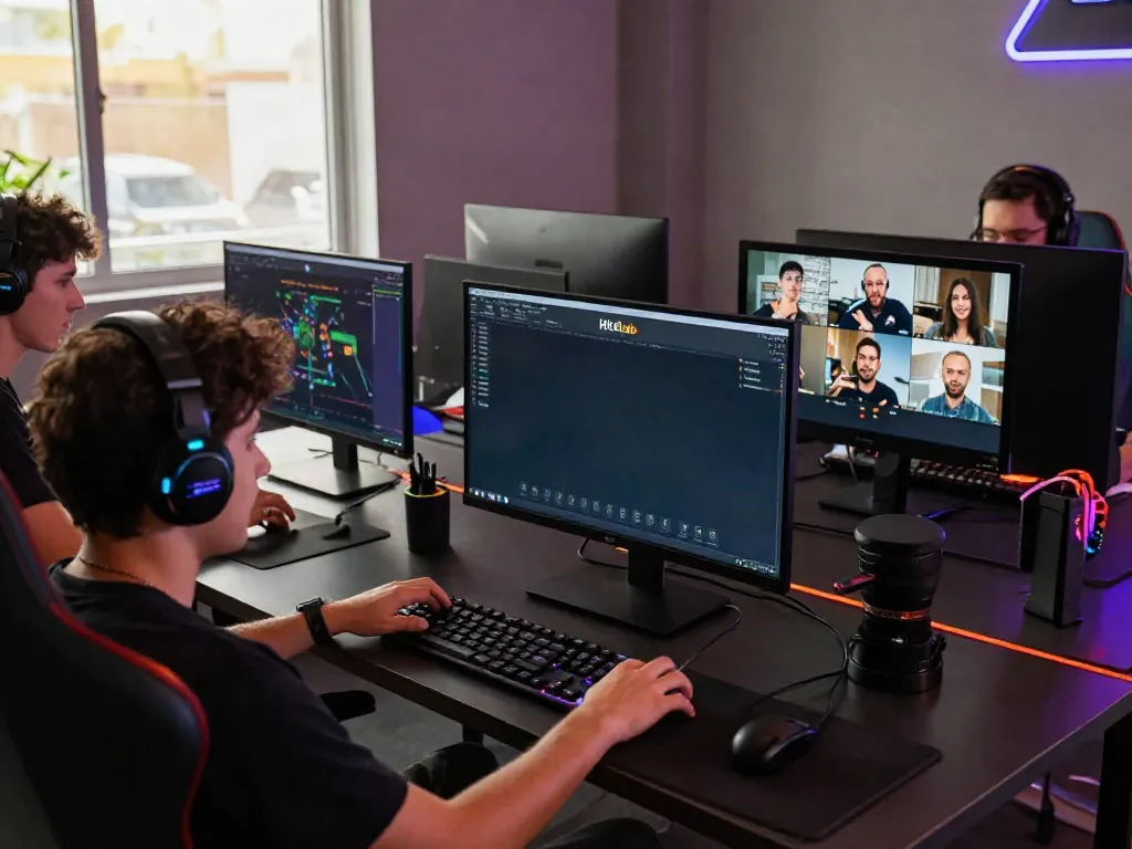 Engaged gamer at Hitclub gaming setup showcasing vibrant atmosphere and advanced tech.