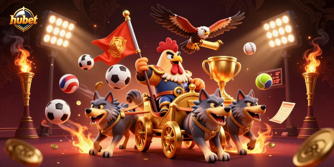 Engage with hubet's dynamic betting action depicted through a vibrant casino illustration.