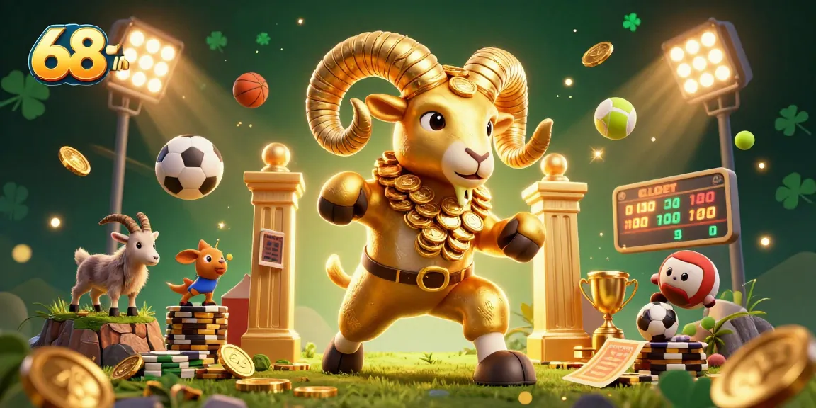 Watch 68win's golden ram charge through dynamic sports action with vibrant thrill and excitement.