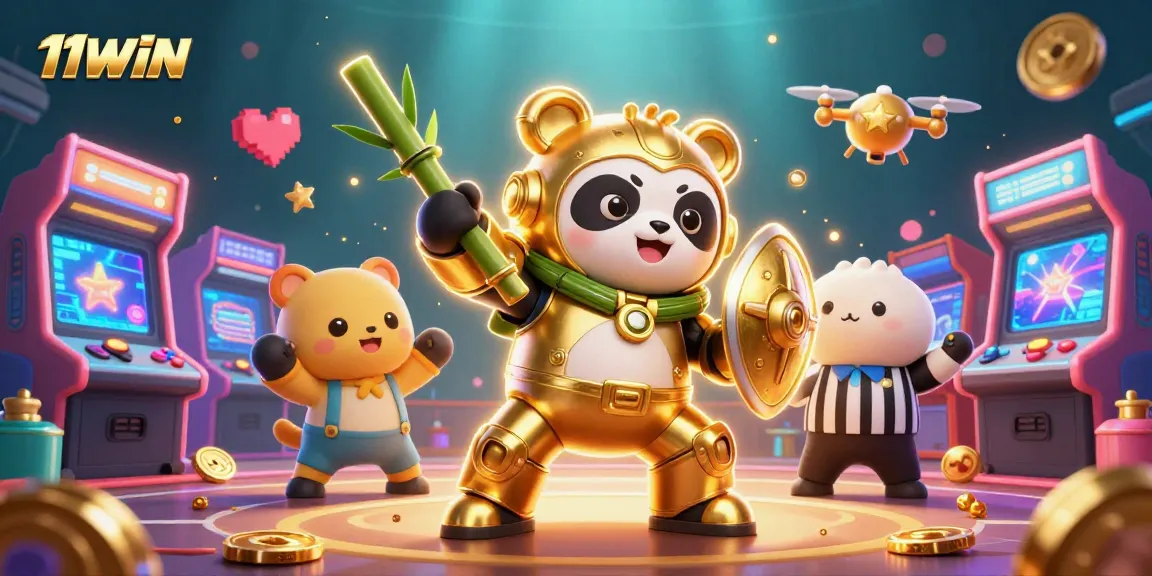 Experience the excitement of 11WIN with vibrant casino-themed 3D illustration showcasing action-packed gaming.