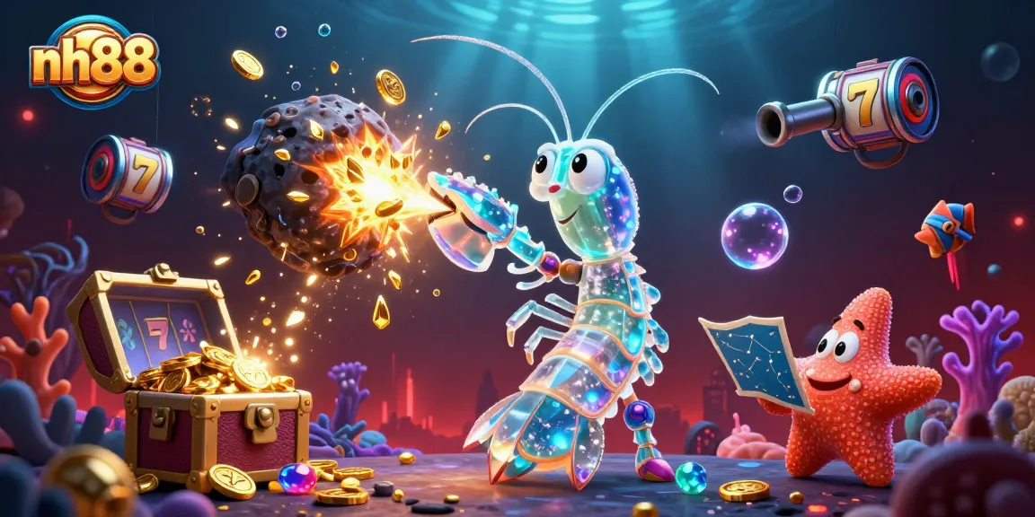 nh88 players can win big with a vibrant underwater scene featuring exploding treasure and slot reels.